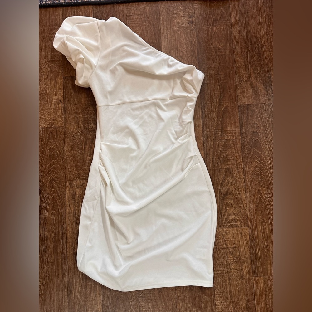Womens Sexy One Shoulder Bodycorn Dresses Puffy Sleeves Cocktail Party MiniDress